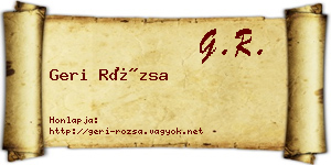 Geri Rózsa névjegykártya